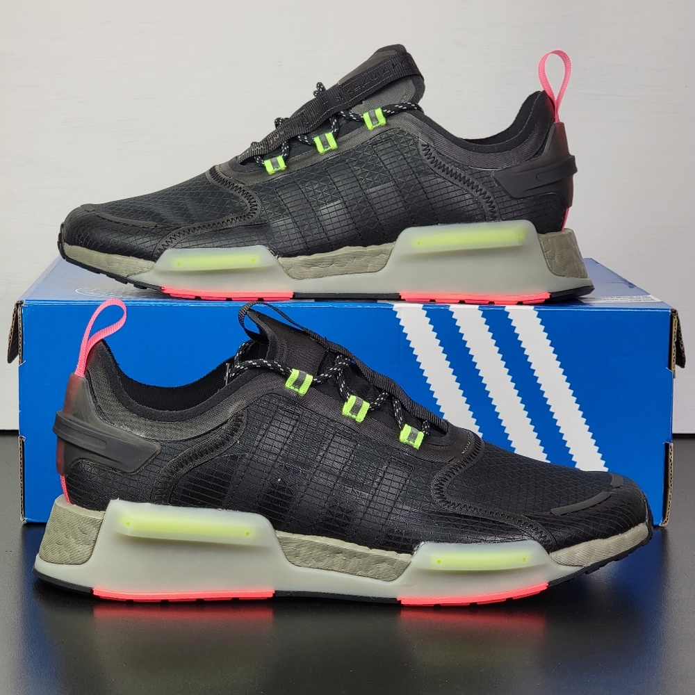 Adidas NMD V3 Boost Sneakers Black Gray Yellow Men's Running Shoes Size 10.5